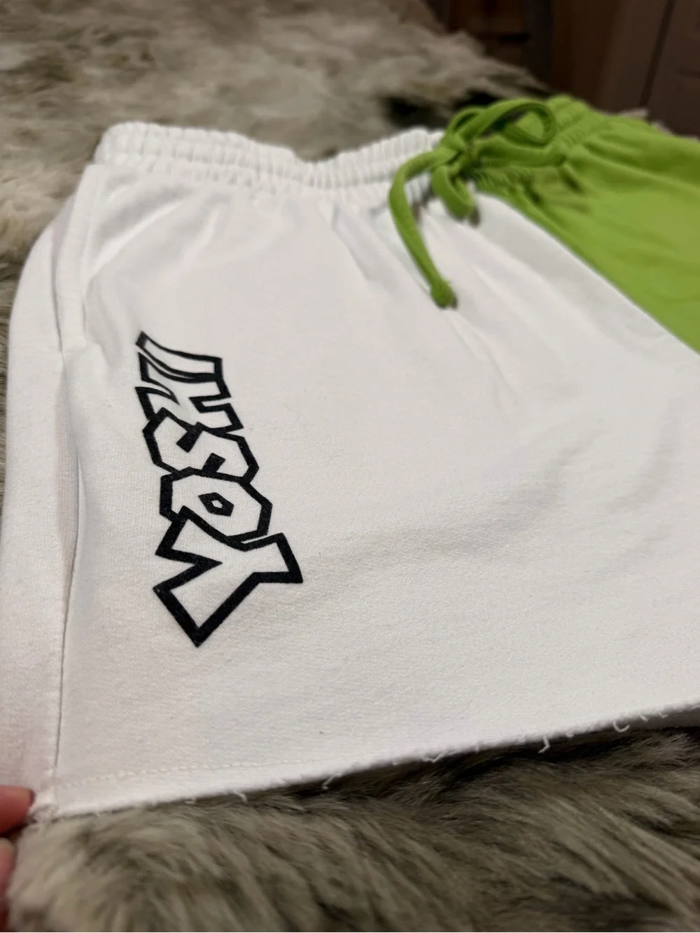 Universal Studio Super Nintendo Split-Panel Yoshi Egg Sweat Shorts - Adult 2XL
